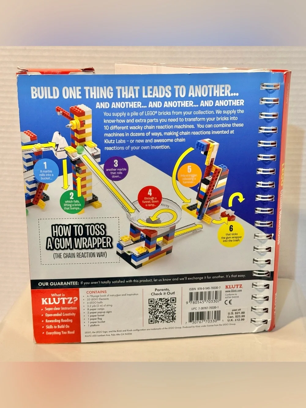 LEGO Chain Reactions Book: Design and Build Moving Machines w/30+ Legos New